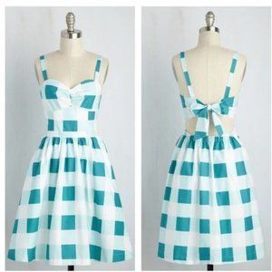 Modcloth Conservatory of My Life Dress, tie back gingham